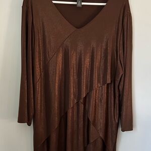 Brown Metallic Women's Top